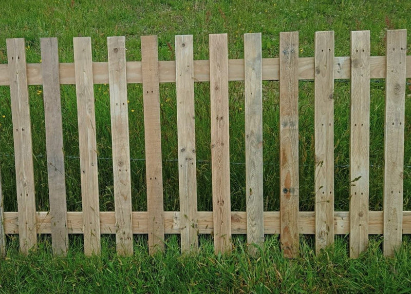 Load image into Gallery viewer, Natural Flat Top Picket Fence Panel
