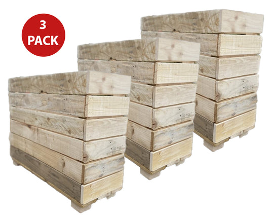 Rectangular Planters Large 80cm x 60cm x 30cm - 3 Pack