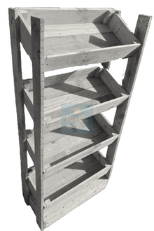 Tilted Handmade Display Stands - 4 Tier - Snow