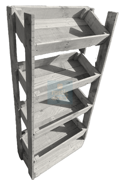 Tilted Handmade Display Stands - 4 Tier - Snow