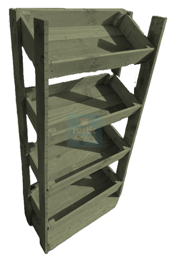 Tilted Handmade Display Stands - 4 Tier - Olive Green