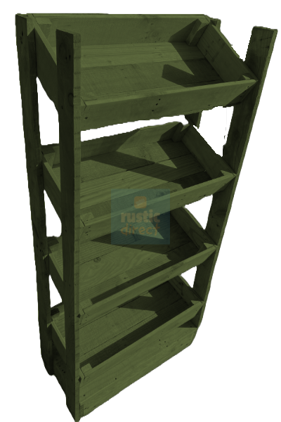 Tilted Handmade Display Stands - 4 Tier - Jungle Green