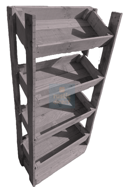 Tilted Handmade Display Stands - 4 Tier - Winter Sky