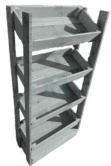 Tilted Handmade Display Stands - 4 Tier - Ice Blue