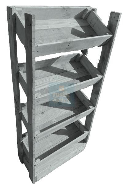 Tilted Handmade Display Stands - 4 Tier - Ice Blue