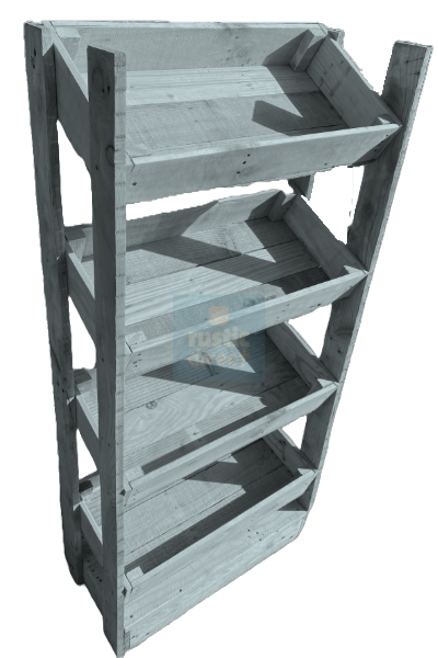 Tilted Handmade Display Stands - 4 Tier - Eggshell Blue