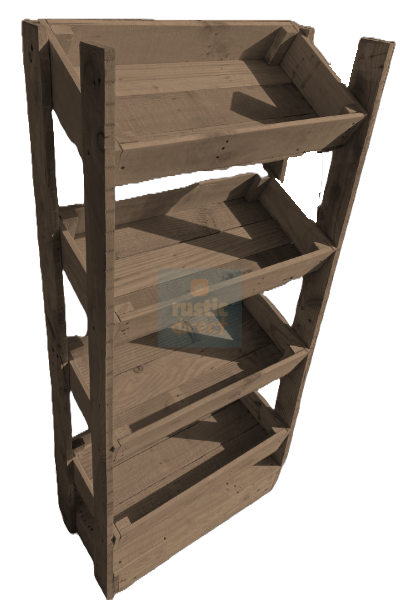 Tilted Handmade Display Stands - 4 Tier - Soft Mokka