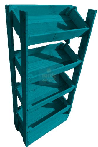 Tilted Handmade Display Stands - 4 Tier - Teal