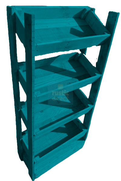 Tilted Handmade Display Stands - 4 Tier - Teal