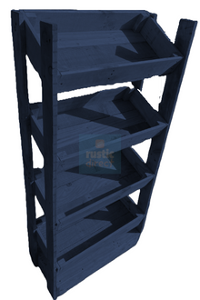 Tilted Handmade Display Stands - 4 Tier - Iris Blue