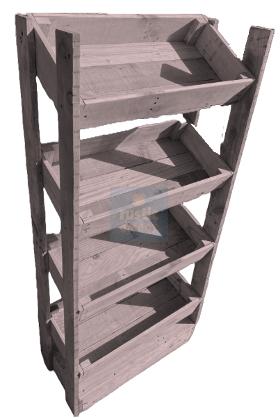 Tilted Handmade Display Stands - 4 Tier - Rose Pink