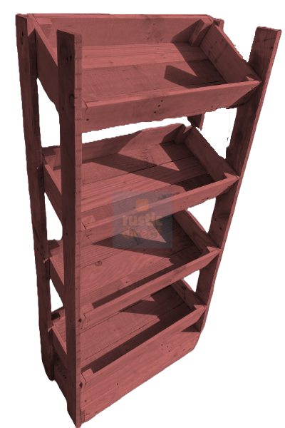 Tilted Handmade Display Stands - 4 Tier - Antique Rose