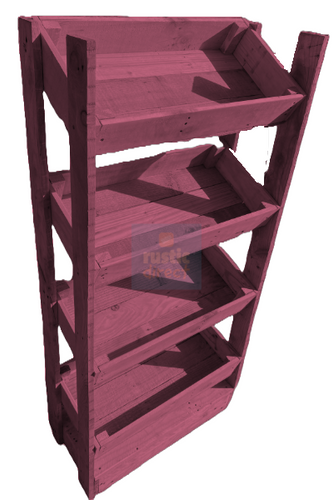 Tilted Handmade Display Stands - 4 Tier - Fuchsia Pink