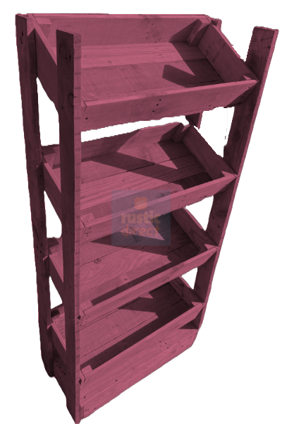 Tilted Handmade Display Stands - 4 Tier - Fuchsia Pink