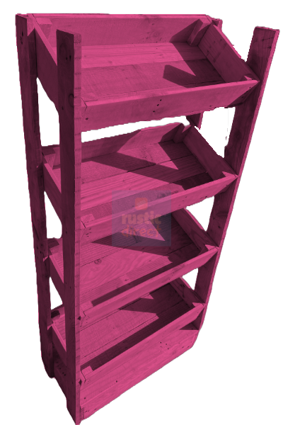 Tilted Handmade Display Stands - 4 Tier - Flamingo Pink