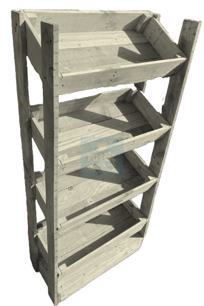 Tilted Handmade Display Stands - 4 Tier - Cornish Cream