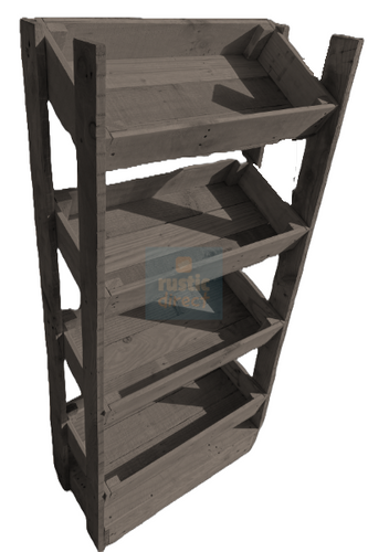 Tilted Handmade Display Stands - 4 Tier - Dove Grey