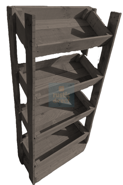Tilted Handmade Display Stands - 4 Tier - Dove Grey