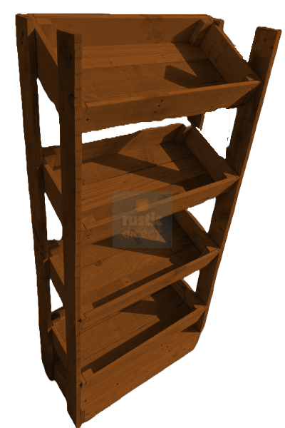 Tilted Handmade Display Stands - 4 Tier - Hazelnut