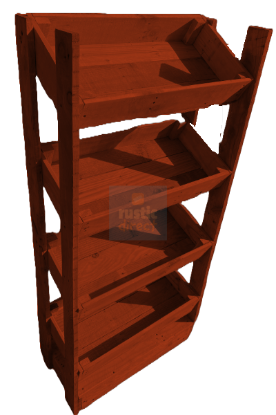 Tilted Handmade Display Stands - 4 Tier - Golden Cedar