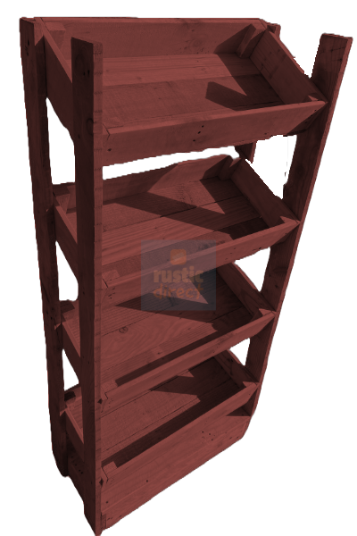 Tilted Handmade Display Stands - 4 Tier - Cedar