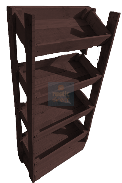 Tilted Handmade Display Stands - 4 Tier - Mahogony