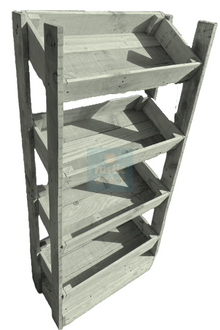 Tilted Handmade Display Stands - 4 Tier - Lime White