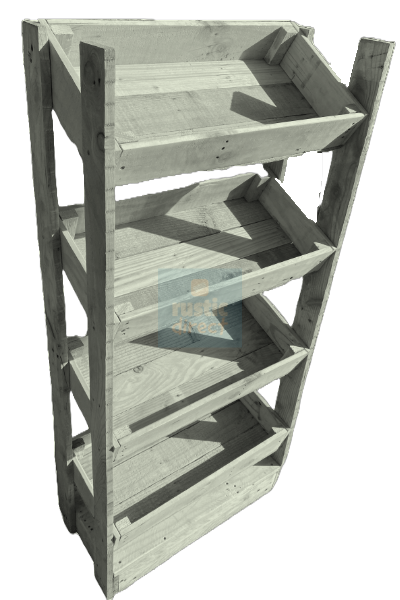 Tilted Handmade Display Stands - 4 Tier - Lime White