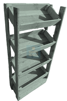 Tilted Handmade Display Stands - 4 Tier - Spring Green