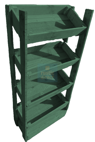 Tilted Handmade Display Stands - 4 Tier - Meadow Green