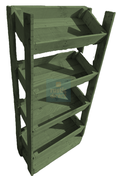 Tilted Handmade Display Stands - 4 Tier - Sage Green