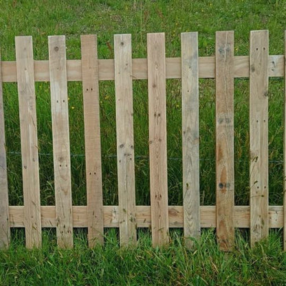 Natural Flat Top Picket Fence Panel