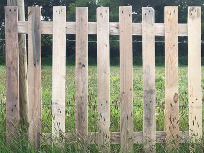 Natural Flat Top Picket Fence Panel