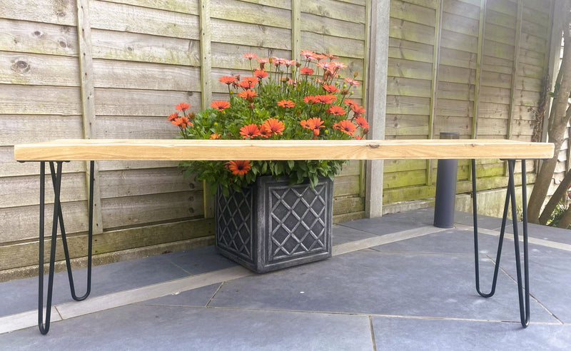 Load image into Gallery viewer, Rustic Outdoor Hairpin Scaffold Bench
