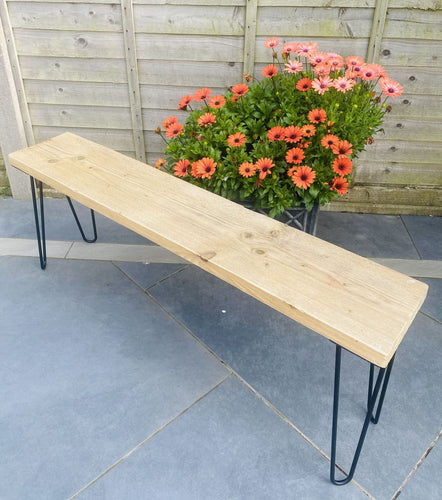 Rustic Outdoor Hairpin Scaffold Bench