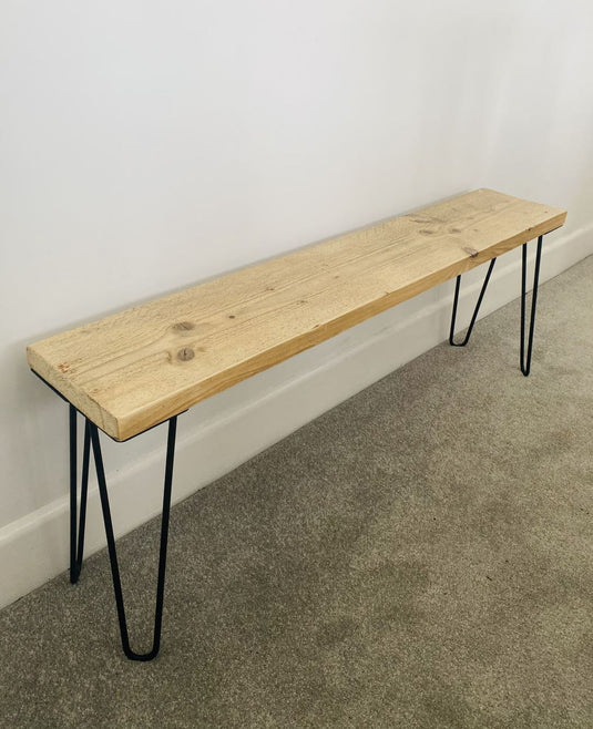 Rustic Indoor Hairpin Scaffold Bench