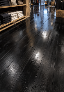 Rustic Reclaimed Wood Flooring - Black High Gloss - SAMPLES