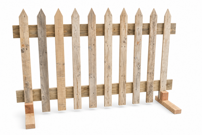 Freestanding Rustic Picket Fence Panels - Pointed Top