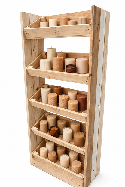 Rustic Direct Tilted Handmade Display Stands - 5 Tier
