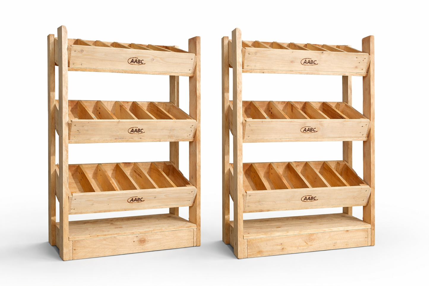 Rustic Direct Tilted Handmade Display Stands - 3 Tier