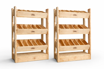 Rustic Direct Tilted Handmade Display Stands - 3 Tier