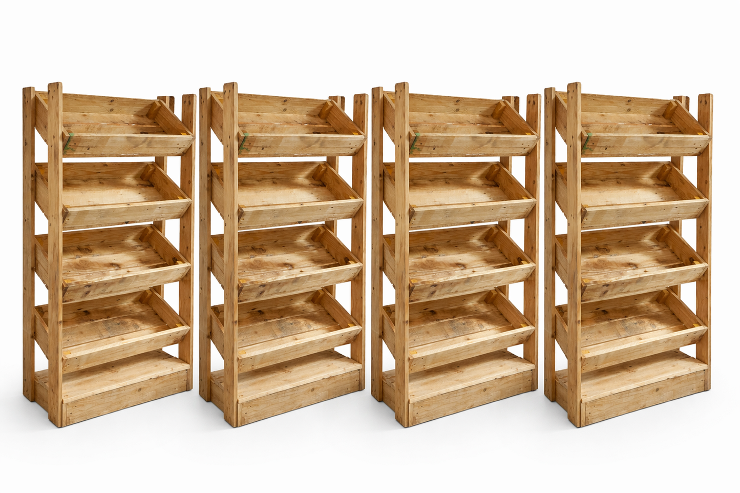 Rustic Direct Tilted Handmade Display Stands - 4 Tier