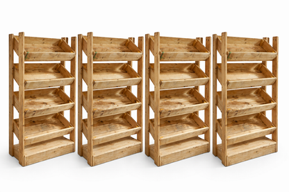Rustic Direct Tilted Handmade Display Stands - 4 Tier