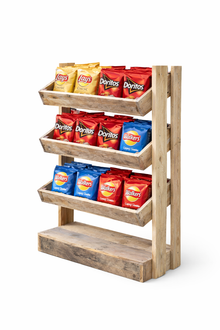 Rustic Direct Tilted Handmade Display Stands - 3 Tier