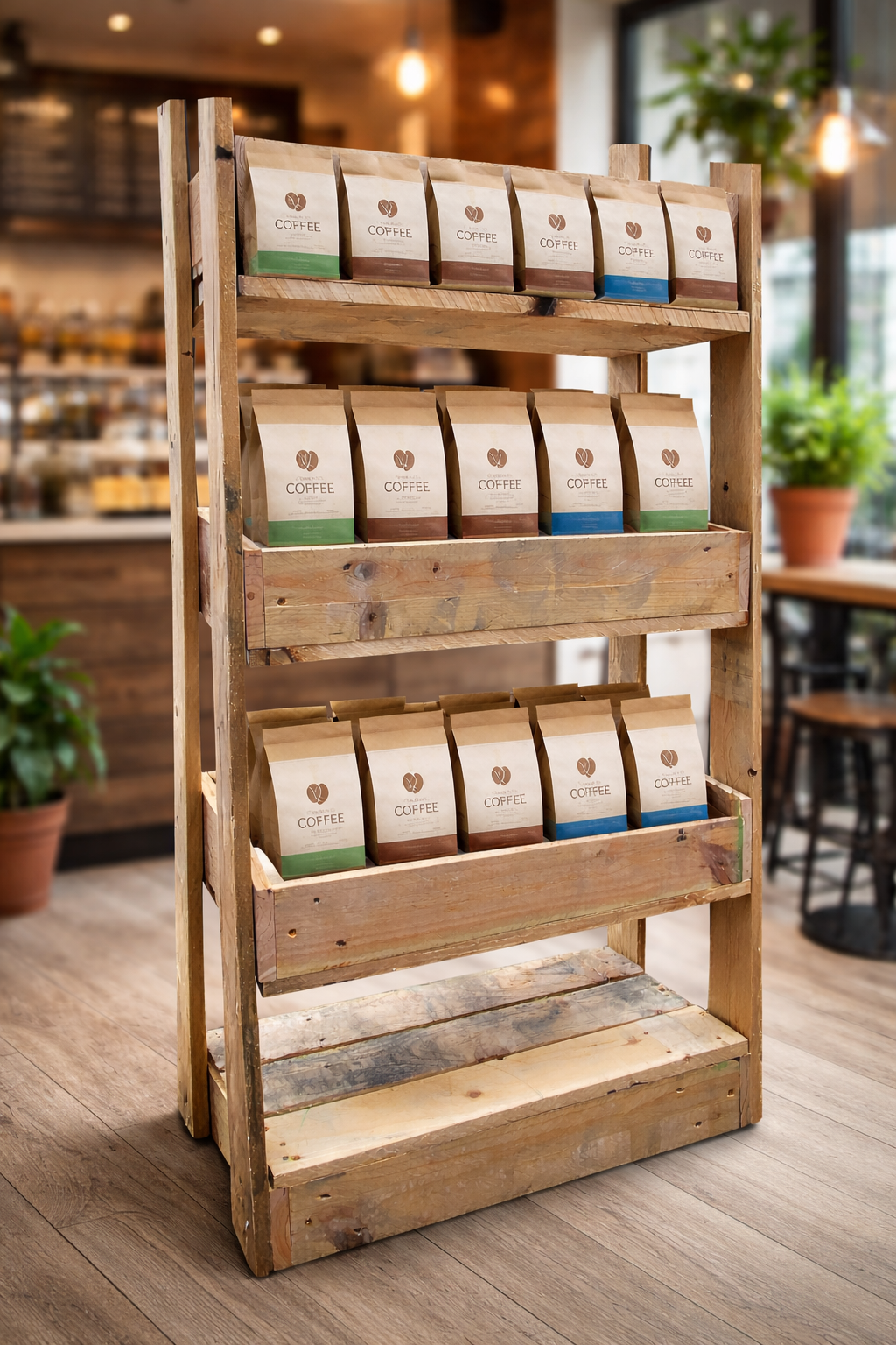 Rustic Direct Flat Handmade Display Stands - 3 Tier