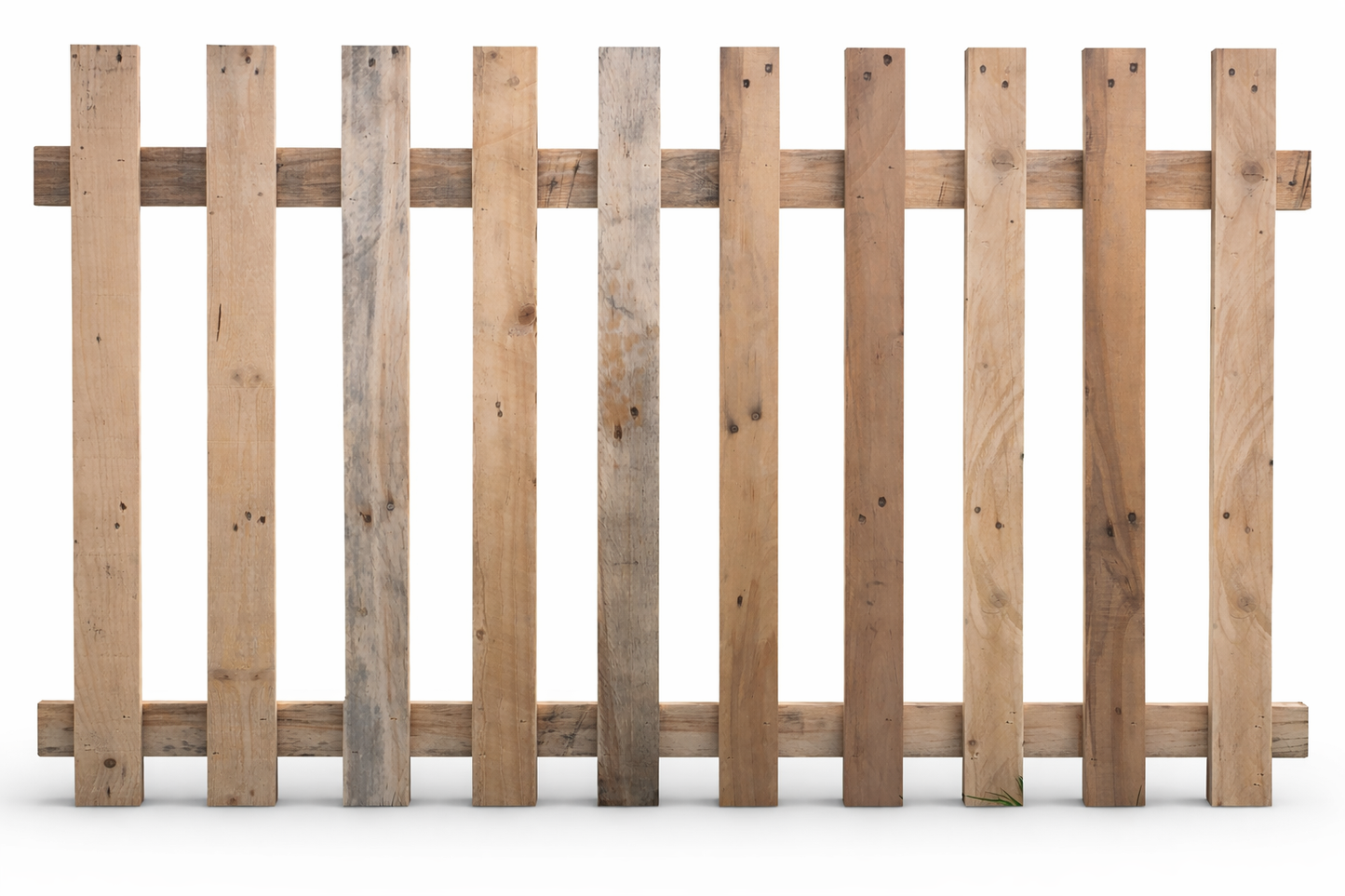 Natural Flat Top Picket Fence Panel