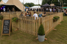 Freestanding Rustic Picket Fence Panels - Flat Top