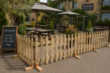 Freestanding Rustic Picket Fence Panels - Pointed Top