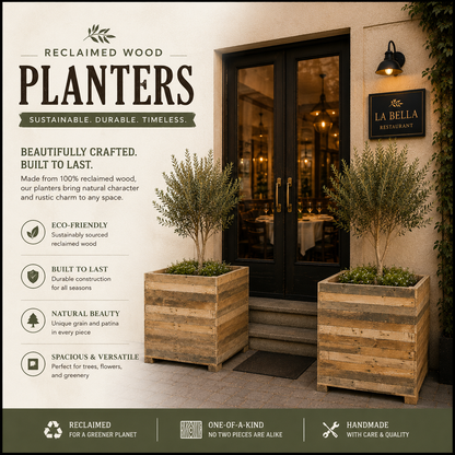 Rustic Square Planter 100cm x 100cm x 100cm - Extra Large - Individual