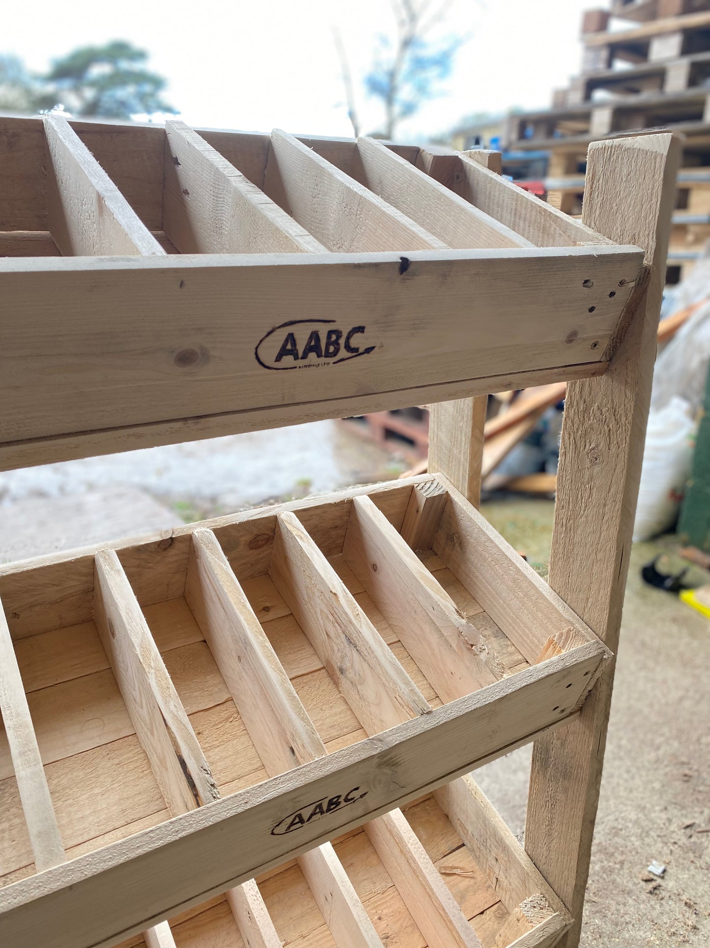 Rustic Direct Tilted Handmade Display Stands - 3 Tier